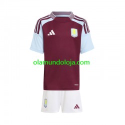 Camisola Aston Villa Criança Equipamento Primeiro 2024-2025 Manga Curta